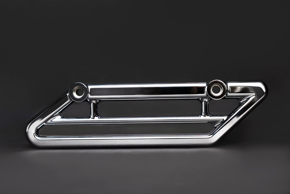 Deadbolt chrome LR rail, side view